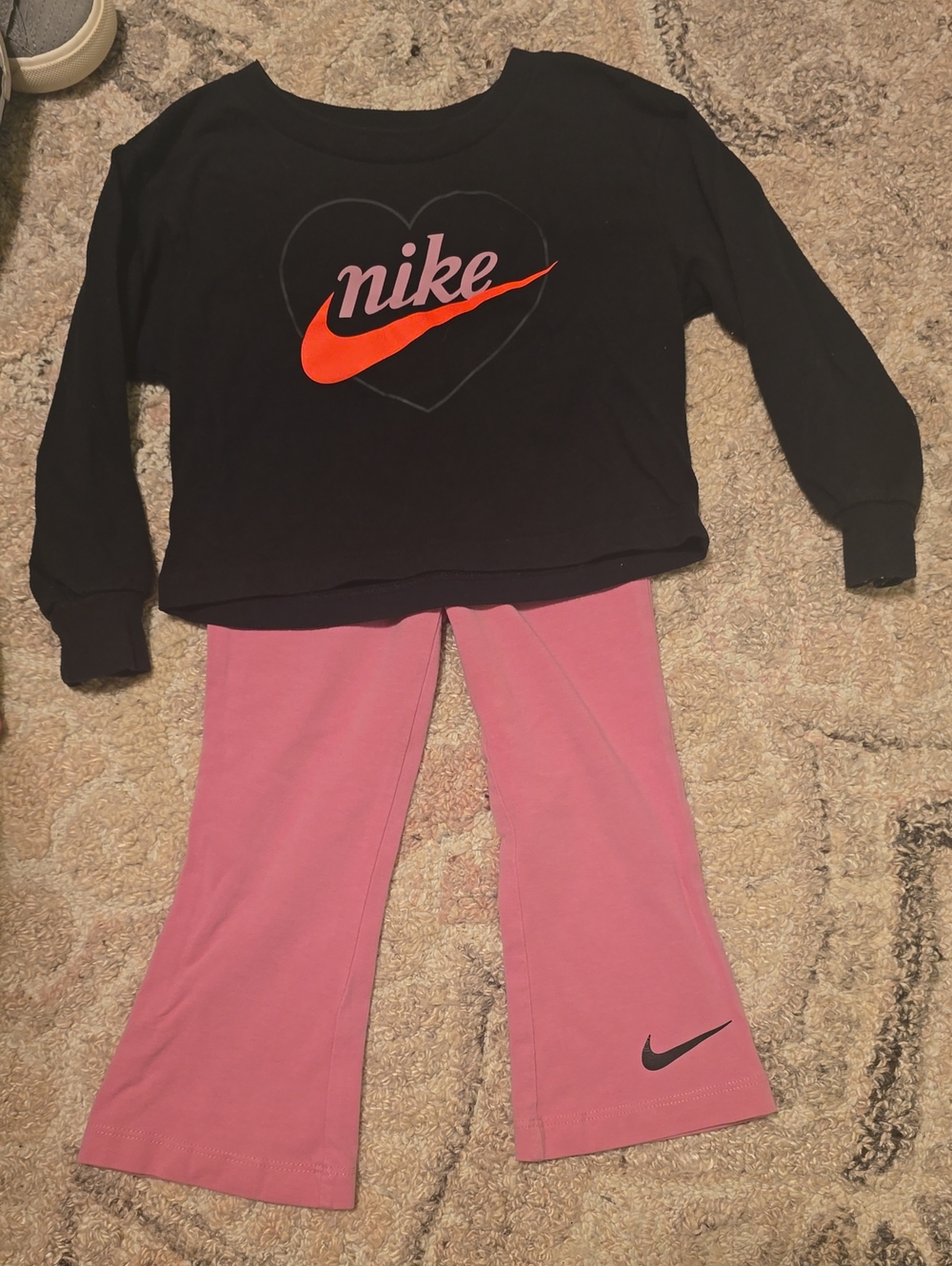 Nike Black Top with Pink Pants Kids Set